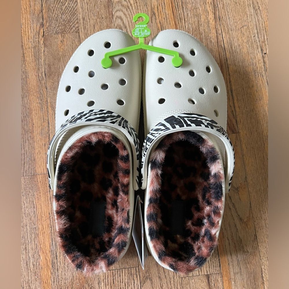 Crocs Sherpa Lined Animal Prints Clog Mens 12